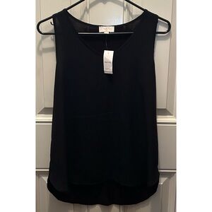 Loft outlet small petite black sleeveless blouse NWT